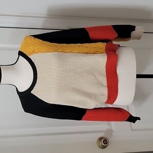 Moon & Madison Size S Colorblock Long Sleeve Sweater, Dolman Sleeve, EUC